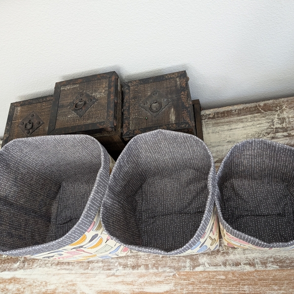 Hand Crafted Nesting Baskets/Bins Set of 3 - Picture 4 of 6